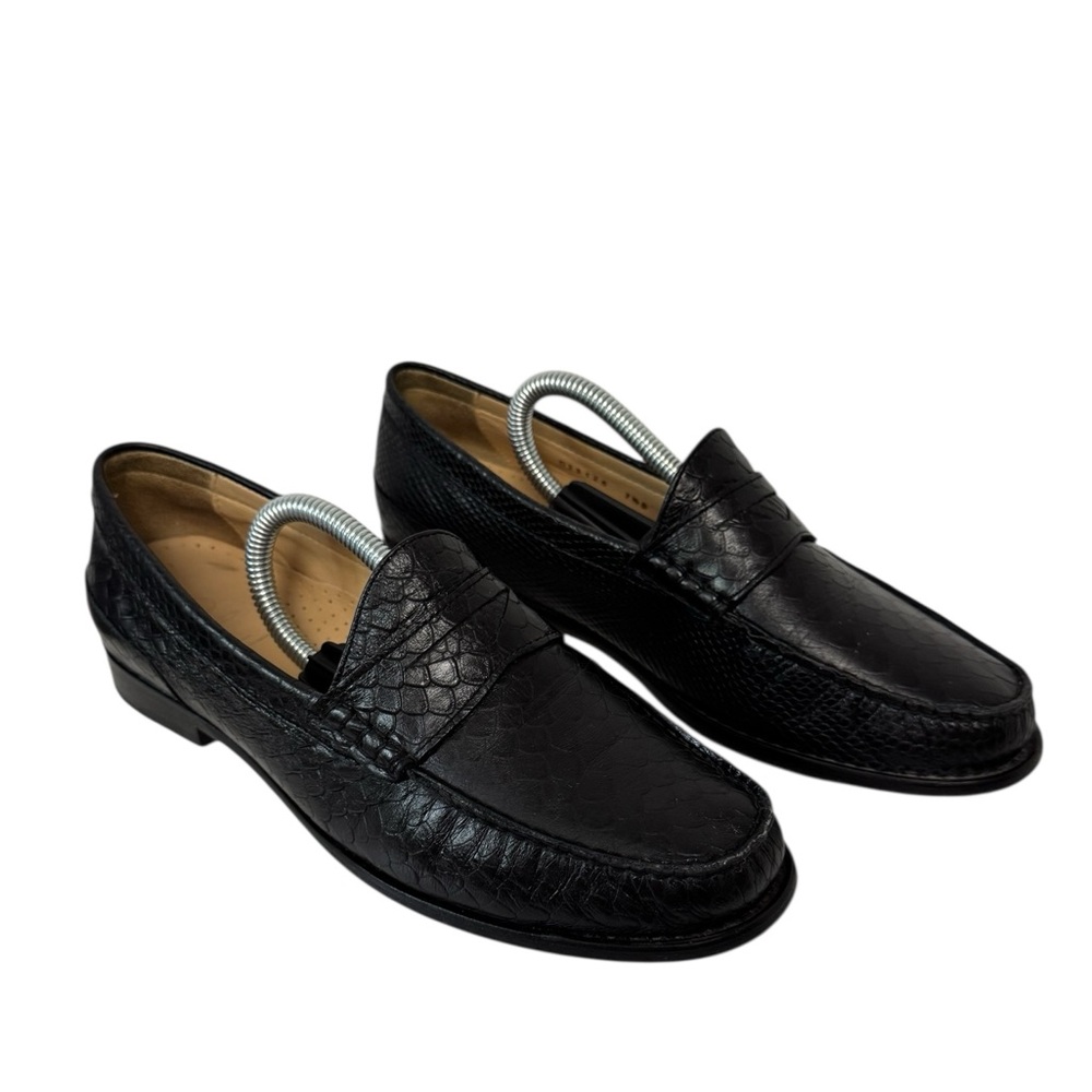 Cole Haan x Nike Air Leather Penny Driver Prep Loafers Crocodile Print Black 7.5